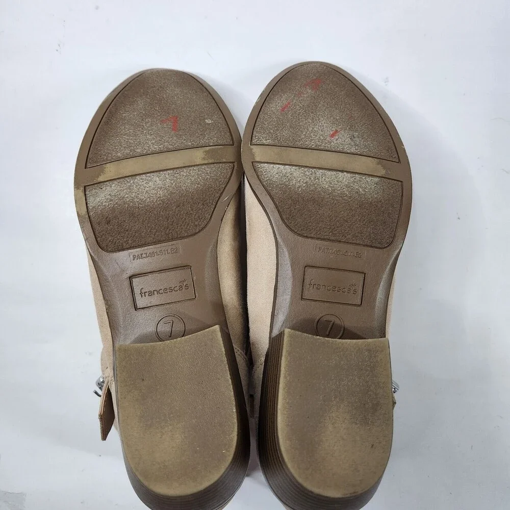 Francesca's Portia Buckle Faux Suede Ankle Booties size 7 Fall Boho - Picture 8 of 8